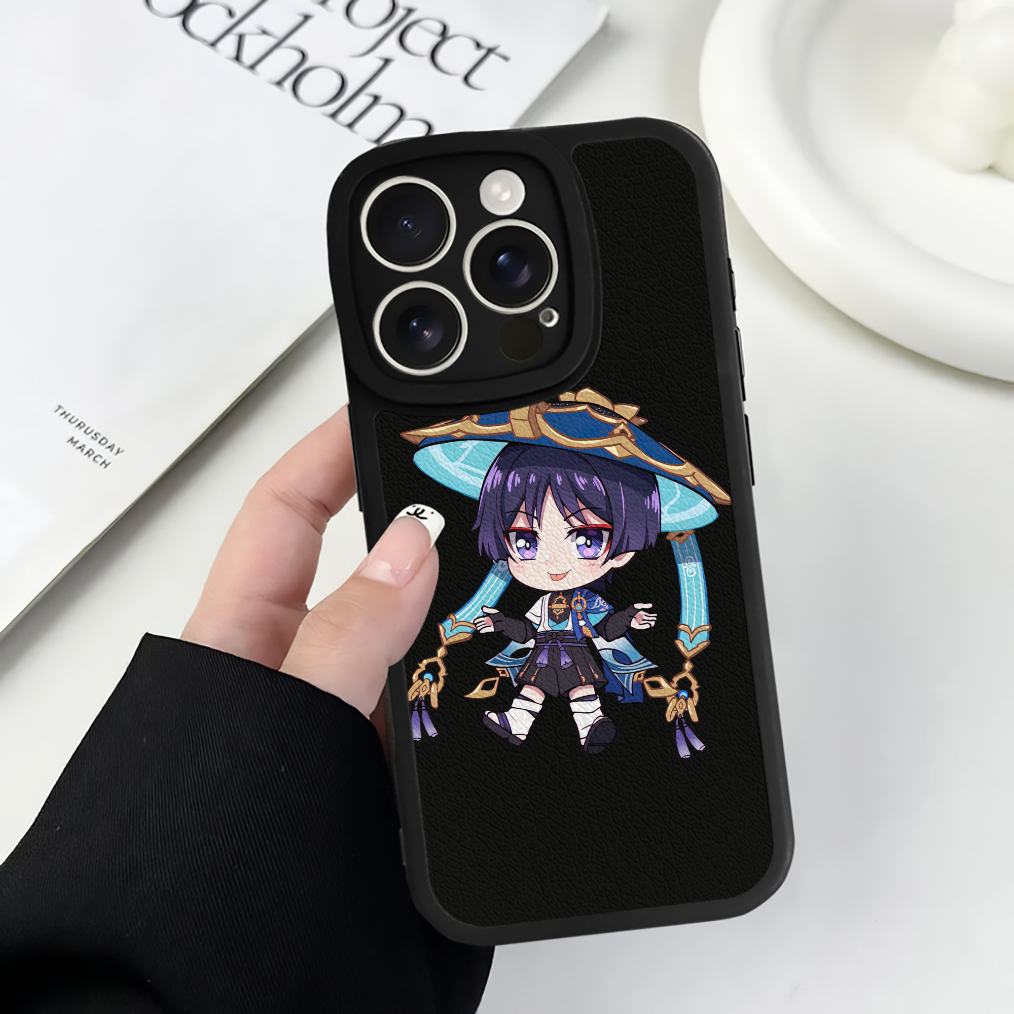 げんし神 さんペい genshin Sanpei 【iPhone 16シリーズ対応】シリコンスマホケース（レザー調） 材質：シリコン
